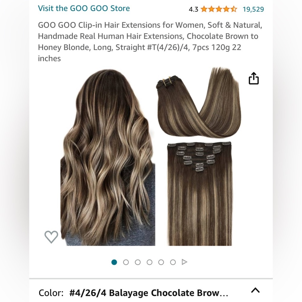 GOO GOO 22inch Clip in hair extensions #4/26/4